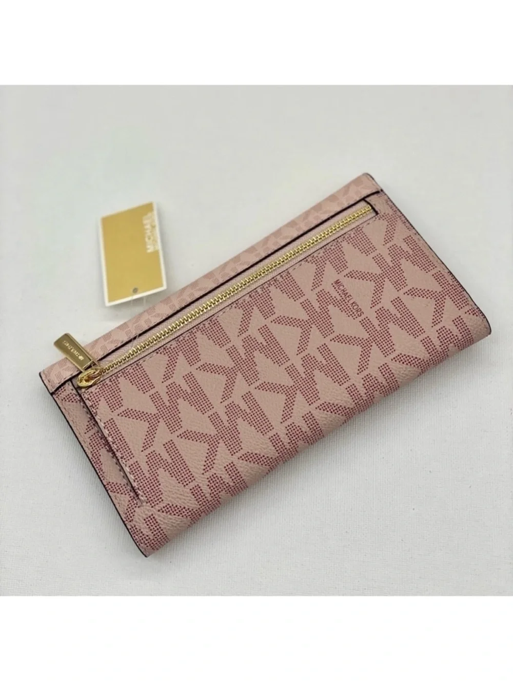 Michael Kors Pink Signature Trifold Wallet